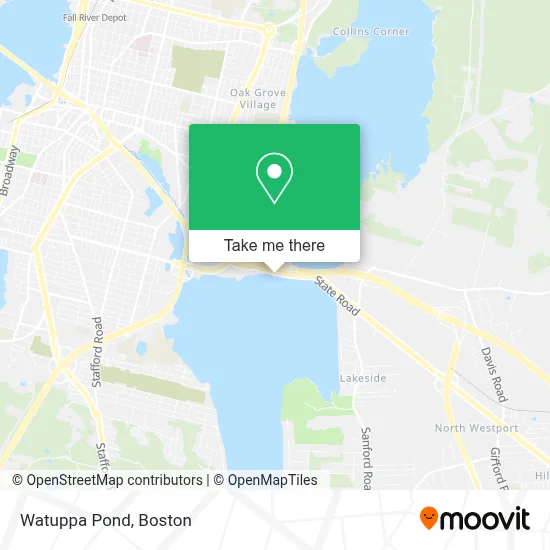 Watuppa Pond map
