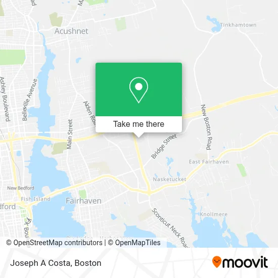 Joseph A Costa map