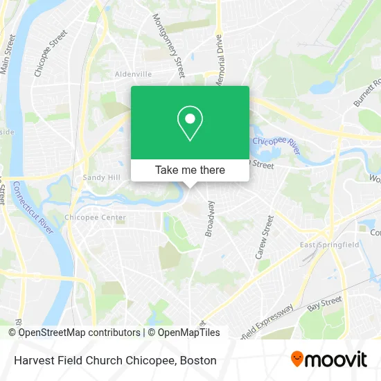 Harvest Field Church Chicopee map