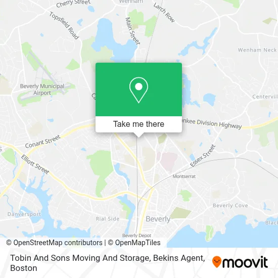 Tobin And Sons Moving And Storage, Bekins Agent map
