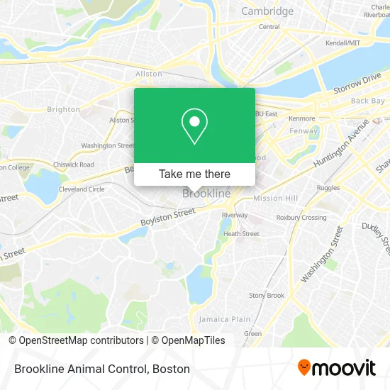 Brookline Animal Control map