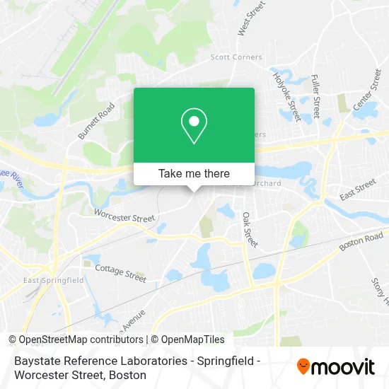 Baystate Reference Laboratories - Springfield - Worcester Street map