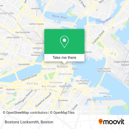 Bostons Locksmith map