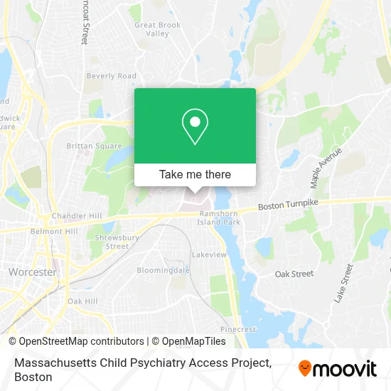 Massachusetts Child Psychiatry Access Project map
