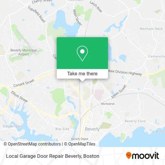 Local Garage Door Repair Beverly map