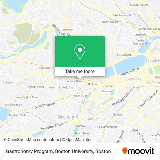 Gastronomy Program, Boston University map