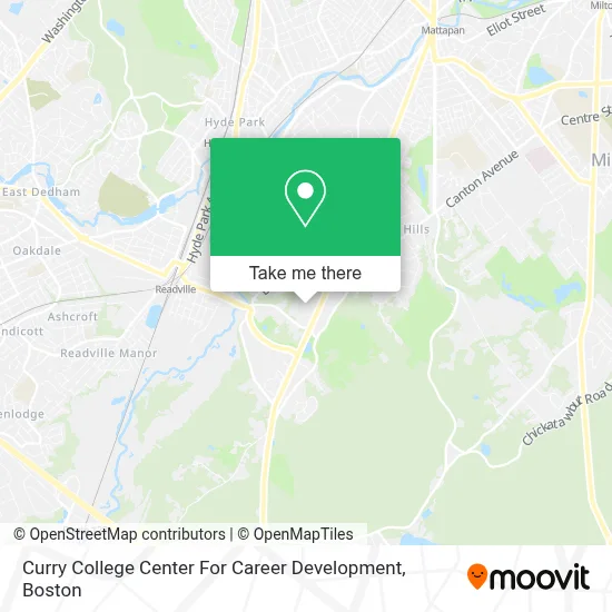 Curry College Center For Career Development map