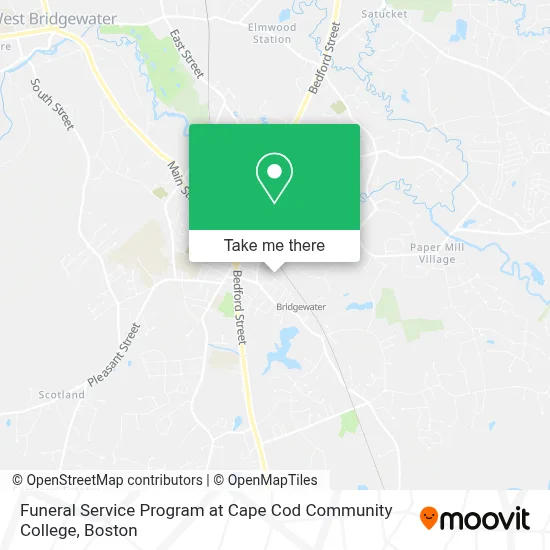 Funeral Service Program at Cape Cod Community College map