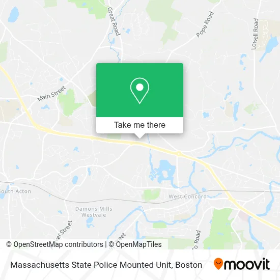 Massachusetts State Police Mounted Unit map