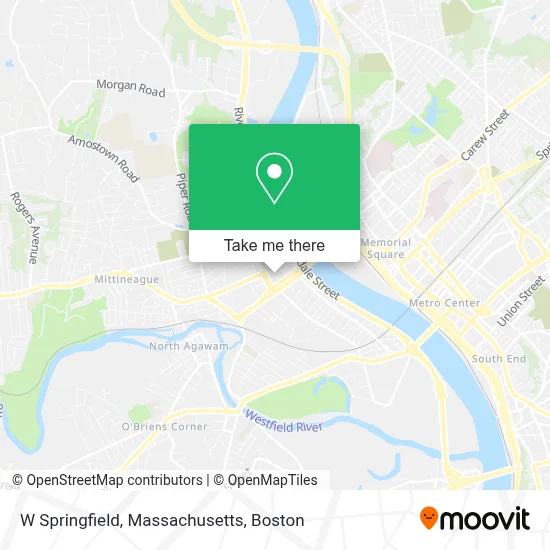 W Springfield, Massachusetts map