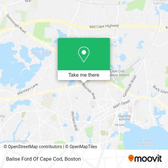 Balise Ford Of Cape Cod map
