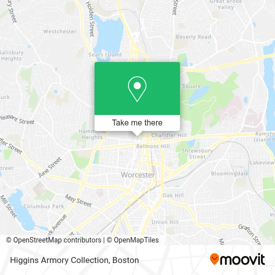 Higgins Armory Collection map