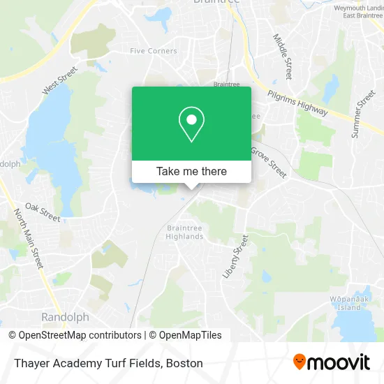 Thayer Academy Turf Fields map