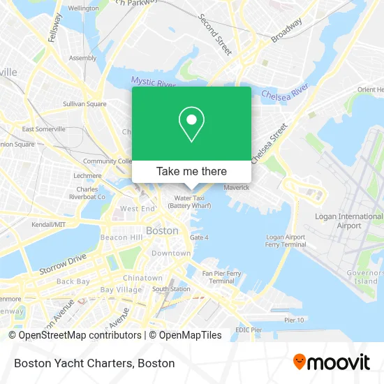 Boston Yacht Charters map