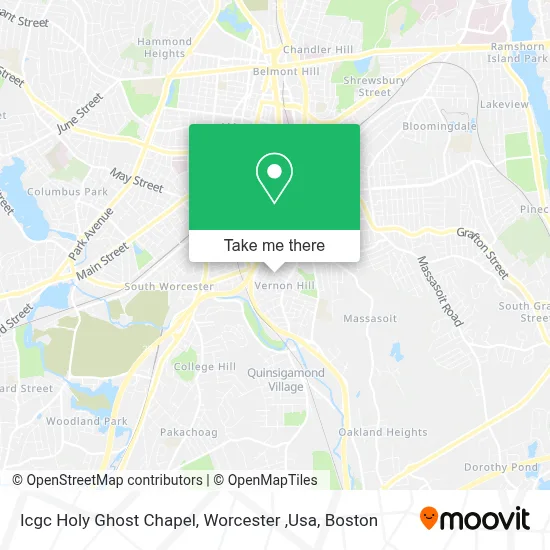 Icgc Holy Ghost Chapel, Worcester ,Usa map