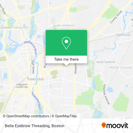 Bella Eyebrow Threading map