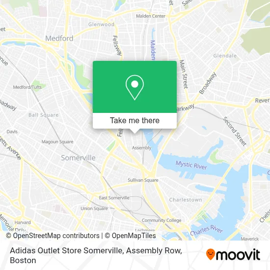 Adidas Outlet Store Somerville, Assembly Row map