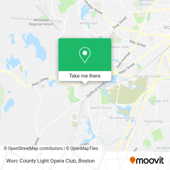 Worc County Light Opera Club map