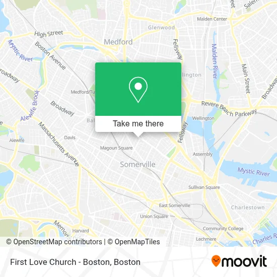 First Love Church - Boston map