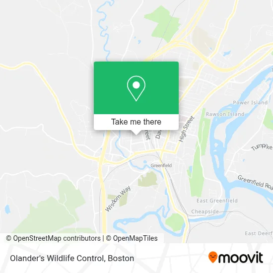 Olander's Wildlife Control map