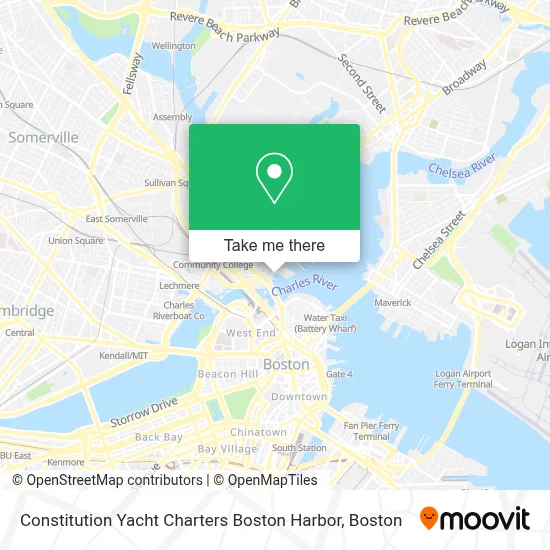 Constitution Yacht Charters Boston Harbor map