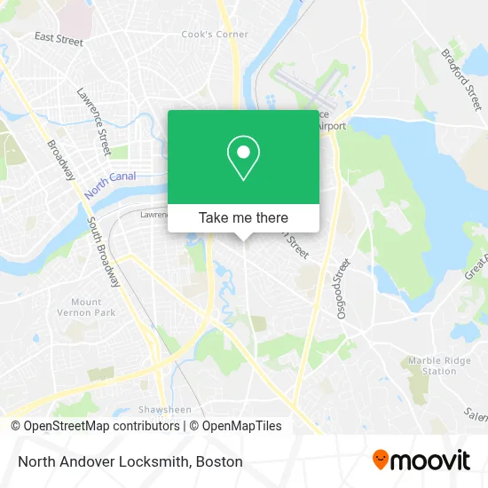 North Andover Locksmith map