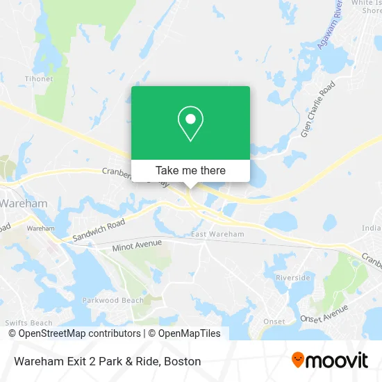 Wareham Exit 2 Park & Ride map