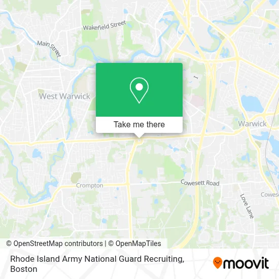 Rhode Island Army National Guard Recruiting map