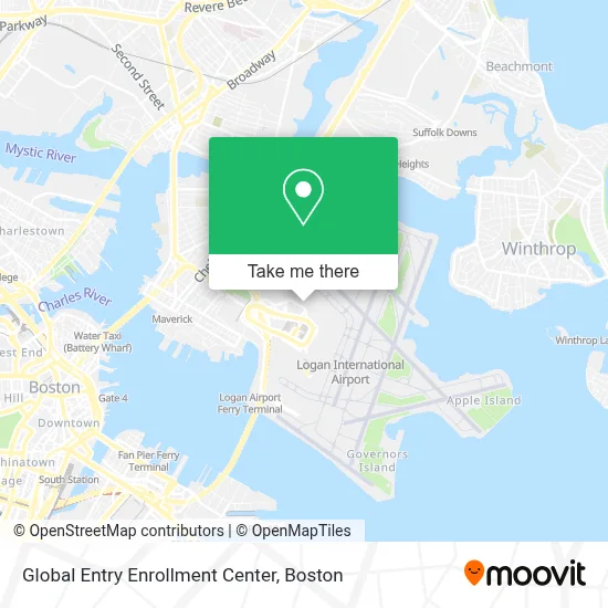 Global Entry Enrollment Center map