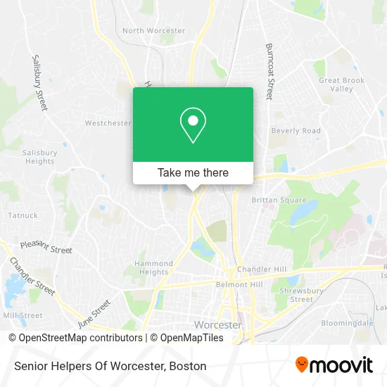 Senior Helpers Of Worcester map