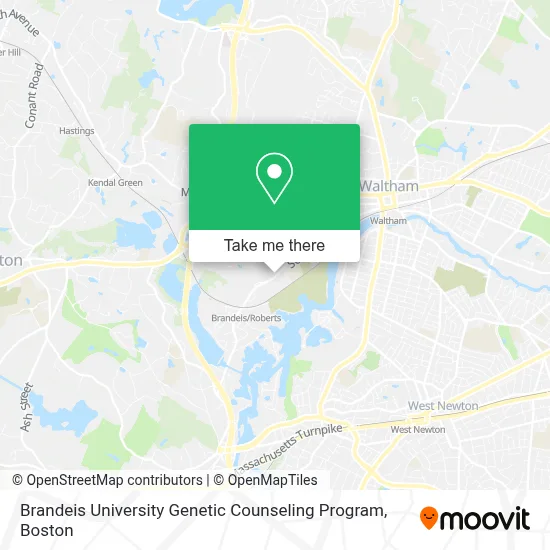 Brandeis University Genetic Counseling Program map