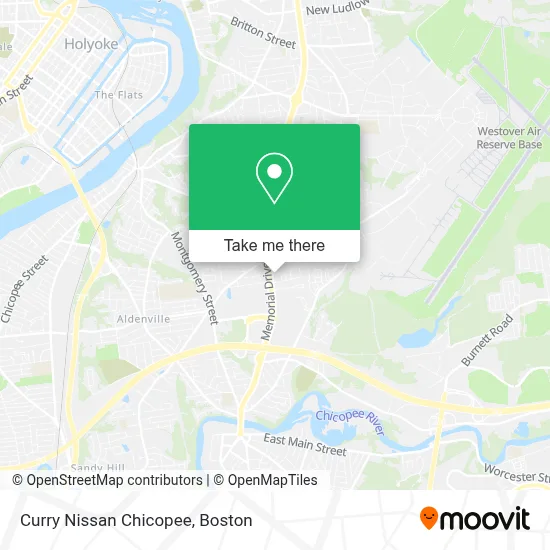 Curry Nissan Chicopee map
