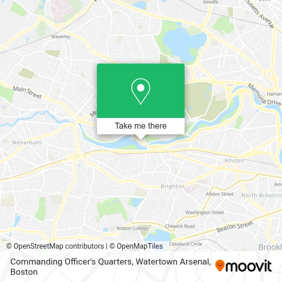 Commanding Officer's Quarters, Watertown Arsenal map