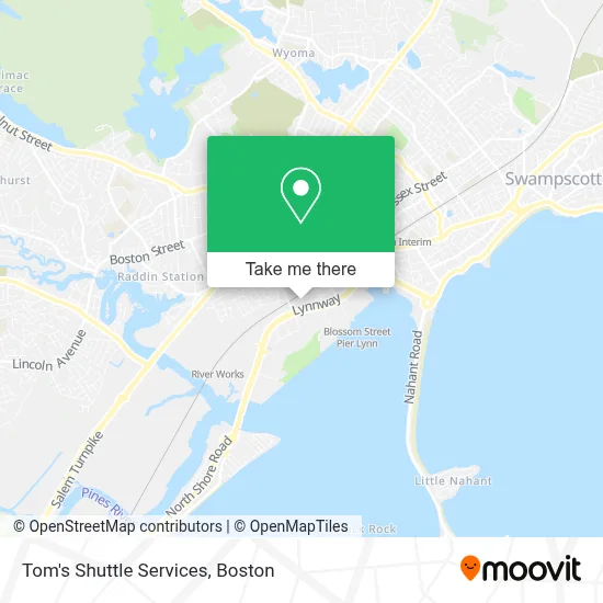 Tom's Shuttle Services map