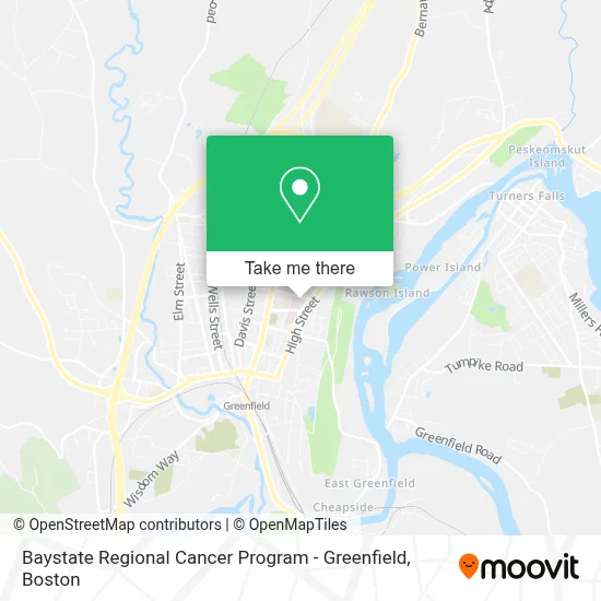 Baystate Regional Cancer Program - Greenfield map