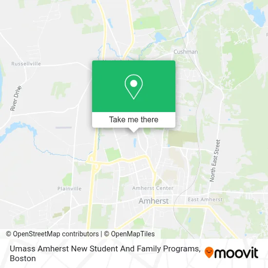 Umass Amherst New Student And Family Programs map
