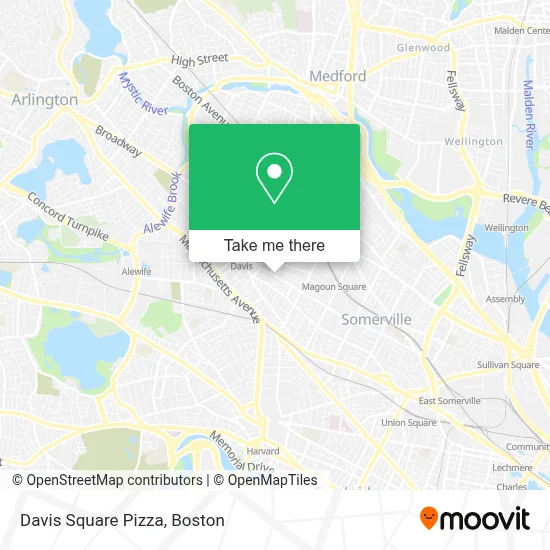 Davis Square Pizza map