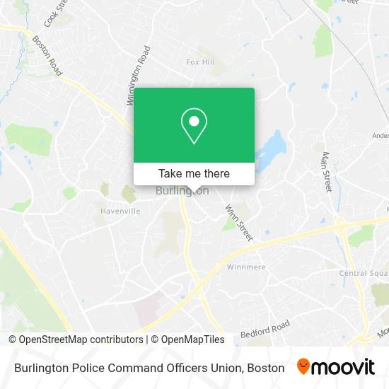 Burlington Police Command Officers Union map