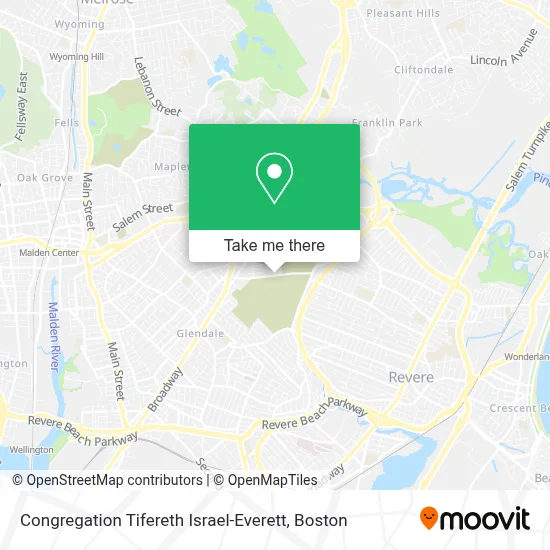 Congregation Tifereth Israel-Everett map