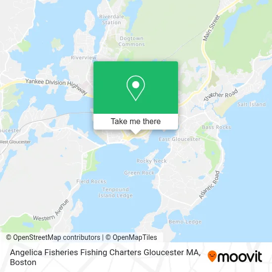 Angelica Fisheries Fishing Charters Gloucester MA map