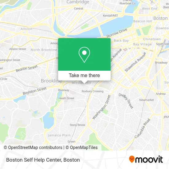 Boston Self Help Center map