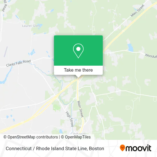 Connecticut / Rhode Island State Line map