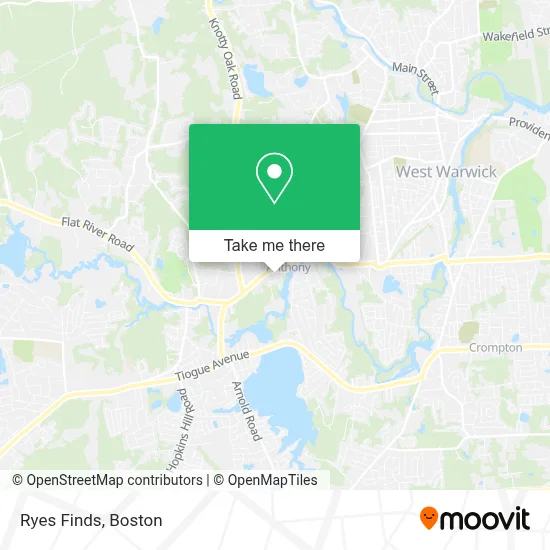 Ryes Finds map
