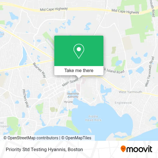 Priority Std Testing Hyannis map