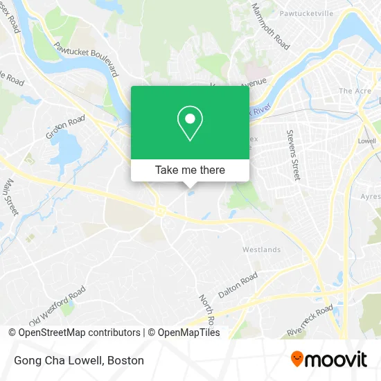 Gong Cha Lowell map