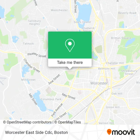 Worcester East Side Cdc map