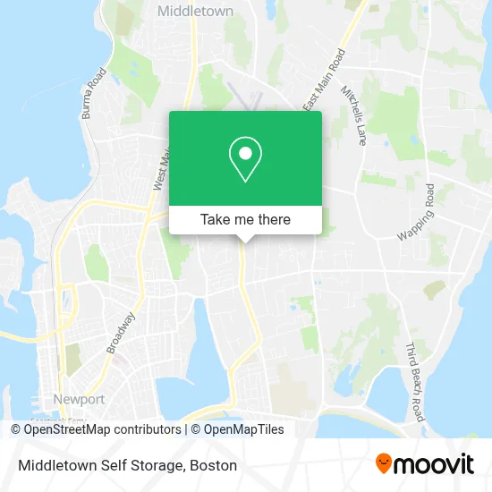 Middletown Self Storage map