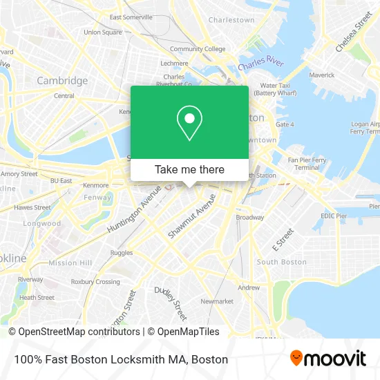 100% Fast Boston Locksmith MA map