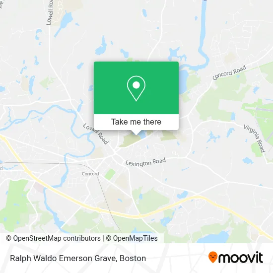 Ralph Waldo Emerson Grave map