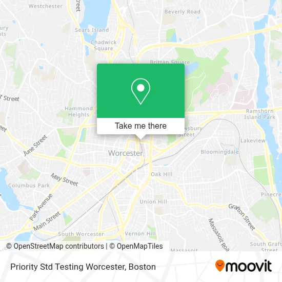 Priority Std Testing Worcester map